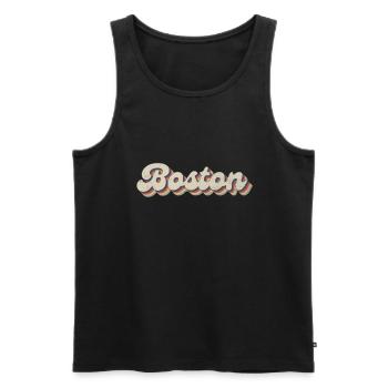 Nostalgique des années 70 USA City - Vintage Boston - Débardeur bio Premium Homme - noir - Devant - Michal (187cm)