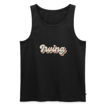 Nostalgisch 70er USA Stadt - Vintage Irving - Männer Premium Bio Tank Top - Schwarz - Vorne - AI Model Male 178 light (178cm)