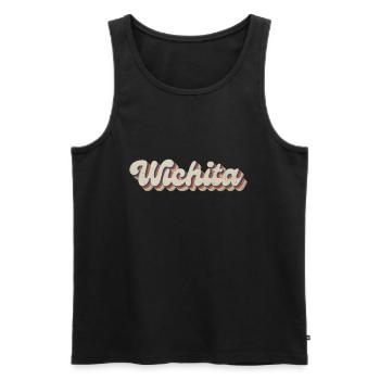 Nostalgisch 70er USA Stadt - Vintage Wichita - Männer Premium Bio Tank Top - Schwarz - Vorne - Michal (187cm)