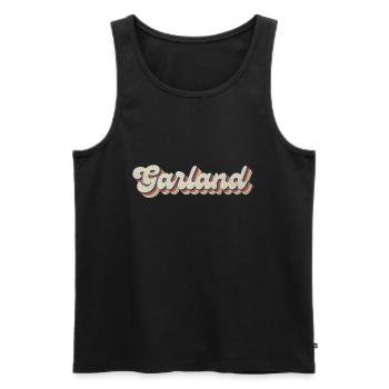 Nostalgic 70s USA City - Vintage Garland - Men's Premium Organic Tank Top - black - Front - AI Model Male 178 light (178cm)