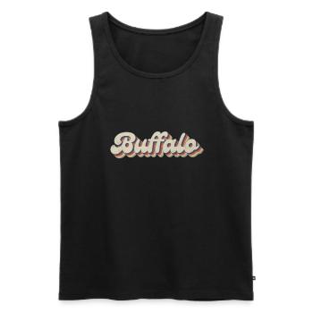 Nostalgique des années 70 USA City - Vintage Buffalo - Débardeur bio Premium Homme - noir - Devant - Michal (187cm)