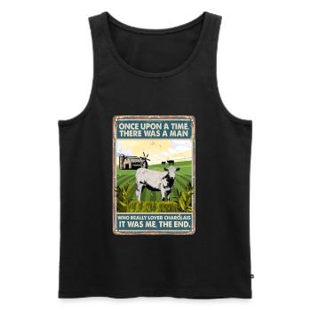 Kuhrasse Liebte Charolais - Männer Premium Bio Tank Top - Schwarz - Vorne - Michal (187cm)