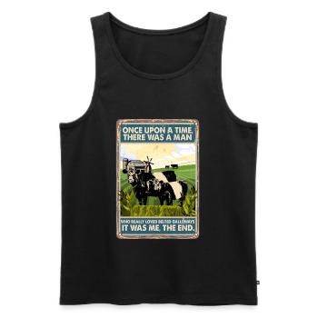 Race de vache Aimée Galloways ceinturés - Débardeur bio Premium Homme - noir - Devant - Michal (187cm)