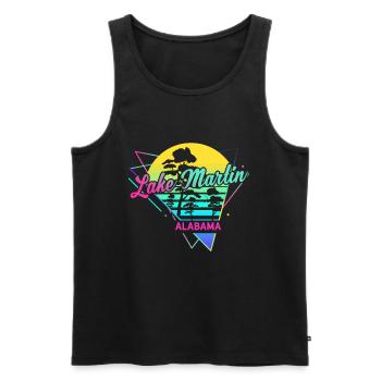 Alabama - USA Retro Lake Martin - Men's Premium Organic Tank Top - black - Front - Michal (187cm)