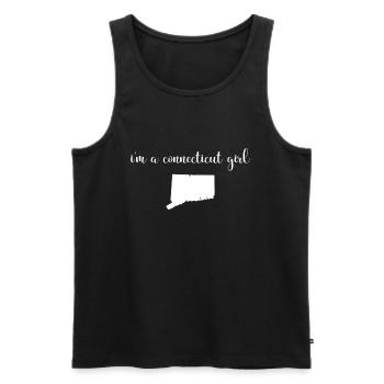 I'm a Girl in Connecticut State - Men's Premium Organic Tank Top - black - Front - AI Model Male 178 light (178cm)