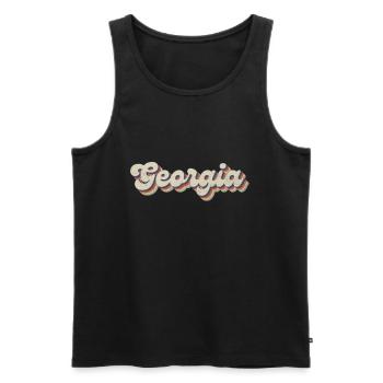Vintage Hippie 70er USA Staat - Retro Georgia - Männer Premium Bio Tank Top - Schwarz - Vorne - Michal (187cm)