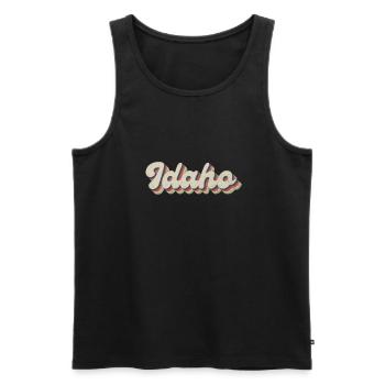 Vintage Hippie 70er USA Staat - Retro Idaho - Männer Premium Bio Tank Top - Schwarz - Vorne - Michal (187cm)