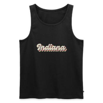 Vintage Hippie 70s USA State - Retro Indiana - Men's Premium Organic Tank Top - black - Front - Michal (187cm)