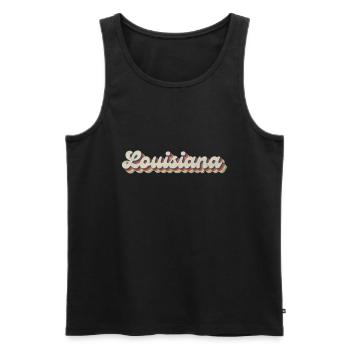 Vintage Hippie 70s USA State - Rétro Louisiane - Débardeur bio Premium Homme - noir - Devant - Michal (187cm)