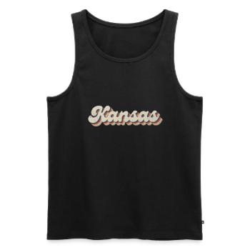 Vintage Hippie 70s USA État - Retro Kansas - Débardeur bio Premium Homme - noir - Devant - Michal (187cm)