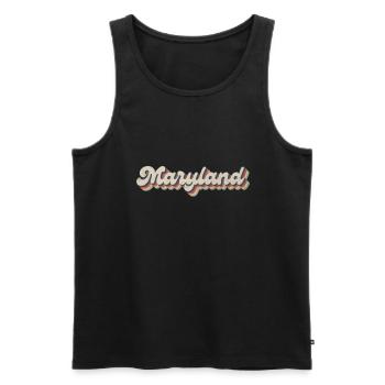 Vintage Hippie 70s USA État - Retro Maryland - Débardeur bio Premium Homme - noir - Devant - Michal (187cm)