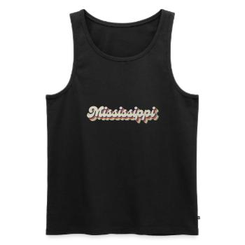 Vintage Hippie 70s USA State - Retro Mississippi - Men's Premium Organic Tank Top - black - Front - Michal (187cm)