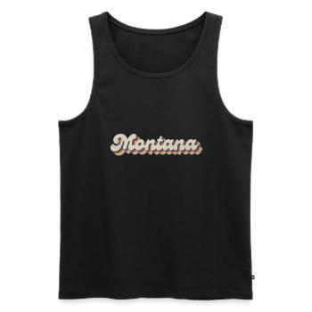 Vintage Hippie 70er USA Staat - Retro Montana - Männer Premium Bio Tank Top - Schwarz - Vorne - Michal (187cm)