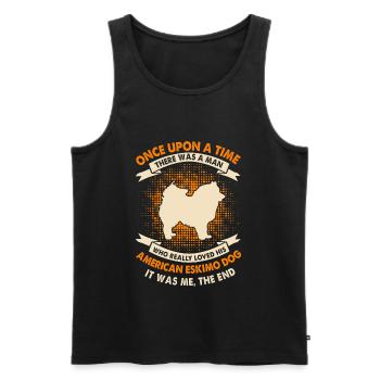 Once Upon Time - American Eskimo - Men's Premium Organic Tank Top - black - Front - AI Model Male 178 light (178cm)