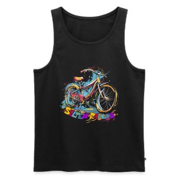 Selten Radlos Radfahrer - Männer Premium Bio Tank Top - Schwarz - Vorne - Michal (187cm)