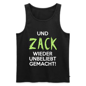 UND ZACK WIEDER UNBELIEBT GEMACHT Geschenkidee - Männer Premium Bio Tank Top - Schwarz - Vorne - Michal (187cm)