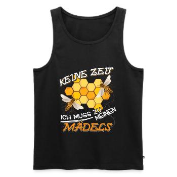 Imker Imkerei Keine Zeit ich muss zu meinen Mädels - Männer Premium Bio Tank Top - Schwarz - Vorne - Michal (187cm)