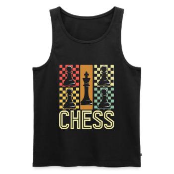 Chess Chess piece Chess with chessboard - Men's Premium Organic Tank Top - black - Front - Michal (187cm)