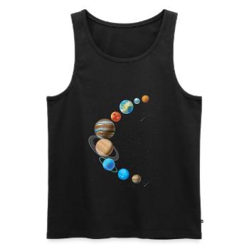Space Space Solar system in cresnel shape - Men's Premium Organic Tank Top - black - Front - AI Model Male 178 light (178cm)