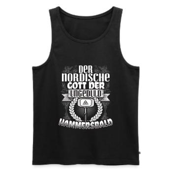 Der nordische Gott der Ungeduld Wikinger - Männer Premium Bio Tank Top - Schwarz - Vorne - Michal (187cm)