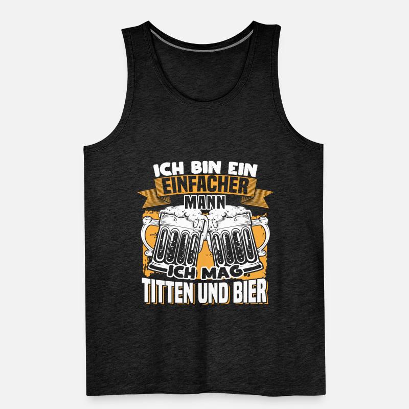 Ich bin ein einfacher Mann ich mag Titten und Bier Männer Premium Bio Tank Top