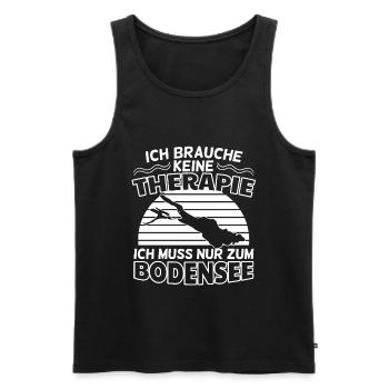 Ich muss nur zum Bodensee Urlaub See - Männer Premium Bio Tank Top - Schwarz - Vorne - AI Model Male 178 light (178cm)