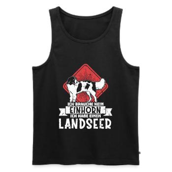 Einhorn Ich habe einen Landseer Hund Hundebesitzer - Männer Premium Bio Tank Top - Schwarz - Vorne - Michal (187cm)