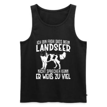 Hund Hunde Hundefreund Mein Landseer weiß zu viel - Männer Premium Bio Tank Top - Schwarz - Vorne - Michal (187cm)