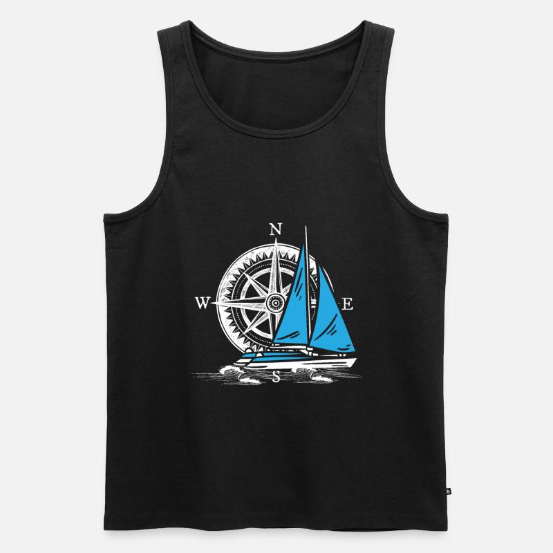 Katamaran Schiff Doppelrumpfboot Segeln - Männer Premium Bio Tank Top - Schwarz