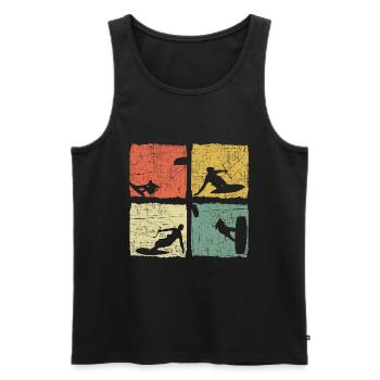 Kitesurfer Kite Ich Kann Nicht Ich Bin Kitesurfen - Männer Premium Bio Tank Top - Schwarz - Vorne - AI Model Male 178 light (178cm)
