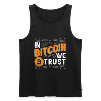 In Bitcoin Vertrauen Wir Cryptocurrency Crypto - Männer Premium Bio Tank Top - Schwarz - Vorne - AI Model Male 178 light (178cm)