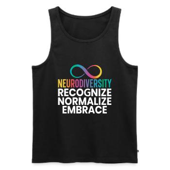 Neurodiversité Autisme Troubles neurologiques Troubles neurologiques - Débardeur bio Premium Homme - noir - Devant - Michal (187cm)