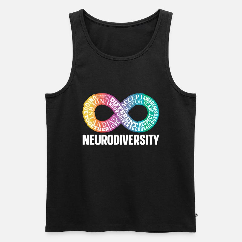 Neurodiversity Rainbow Infinity - Men's Premium Organic Tank Top - black