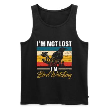 I'm Not Lost, I'm Birdwatching - Men's Premium Organic Tank Top - black - Front - Michal (187cm)