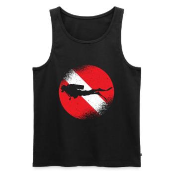 Diving flag Diver Diving Rescue divers - Men's Premium Organic Tank Top - black - Front - AI Model Male 178 light (178cm)
