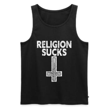Religion Agaçant anti-agnostique agnostique religieux - Débardeur bio Premium Homme - noir - Devant - Michal (187cm)