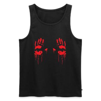 Halloween Bone Skeleton Hands - Men's Premium Organic Tank Top - black - Front - AI Model Male 178 light (178cm)