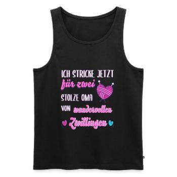Oma von zwillingen Geburt stricken Geschenk - Männer Premium Bio Tank Top - Schwarz - Vorne - Michal (187cm)