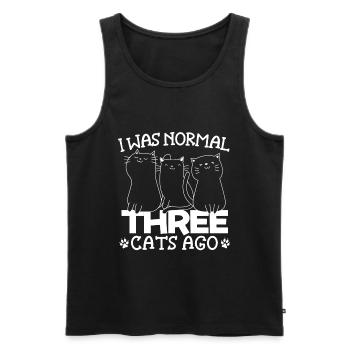 Ich War Normal Vor 3 Katzen Katzenmama - Männer Premium Bio Tank Top - Schwarz - Vorne - Michal (187cm)