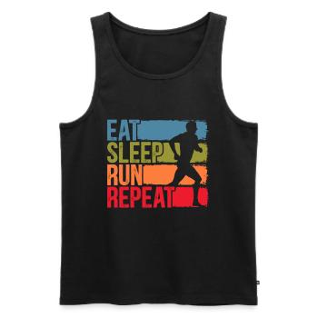 Eat Sleep Run Repeat Marathon Runners Run - Men's Premium Organic Tank Top - black - Front - Michal (187cm)