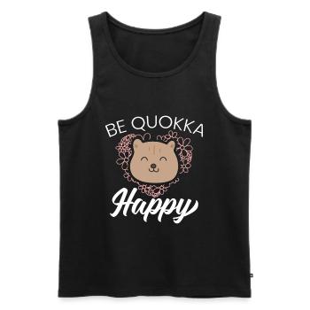 Be Quokka Happy Kurzschwanzkänguru - Männer Premium Bio Tank Top - Schwarz - Vorne - Michal (187cm)