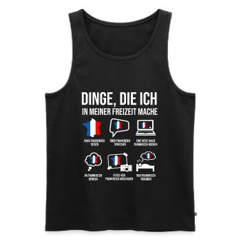 Frankreich Heimatland Spruch Franzose - Männer Premium Bio Tank Top - Schwarz - Vorne - Michal (187cm)