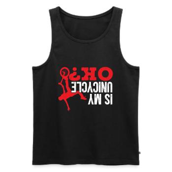 Is My Unicycle Okay Unicyclist Balance Artist - Men's Premium Organic Tank Top - black - Front - AI Model Male 178 light (178cm)