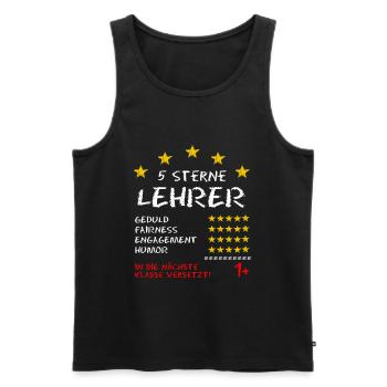 Lehrer Zeugnis Spruch 5 Sterne Lehrer - Männer Premium Bio Tank Top - Schwarz - Vorne - Michal (187cm)