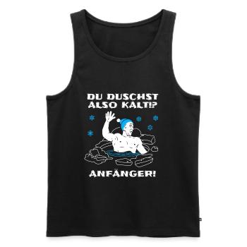 Eisbaden Spruch für Eisbader zum Winterbaden - Männer Premium Bio Tank Top - Schwarz - Vorne - AI Model Male 178 light (178cm)