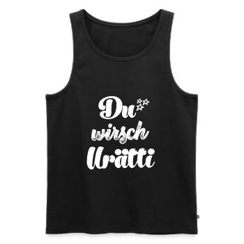 Du wirsch Urätti Hallo Ätti Hallo Opa Schweiz Baby - Männer Premium Bio Tank Top - Schwarz - Vorne - Michal (187cm)