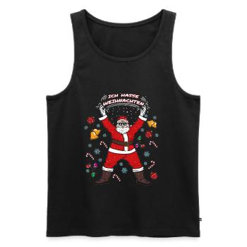 Ich Hasse Weihnachten Weihnachtsmann Geschenk - Männer Premium Bio Tank Top - Schwarz - Vorne - Michal (187cm)