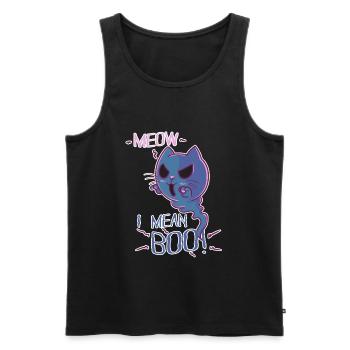Meow I Mean Boo cat costume Halloween carnival - Men's Premium Organic Tank Top - black - Front - Michal (187cm)