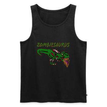 Zombiesaurus dinosaur T-Rex Dino Halloween - Men's Premium Organic Tank Top - black - Front - Michal (187cm)