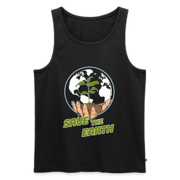 Save The Earth World Climate Protection Earth Day - Men's Premium Organic Tank Top - black - Front - AI Model Male 178 light (178cm)